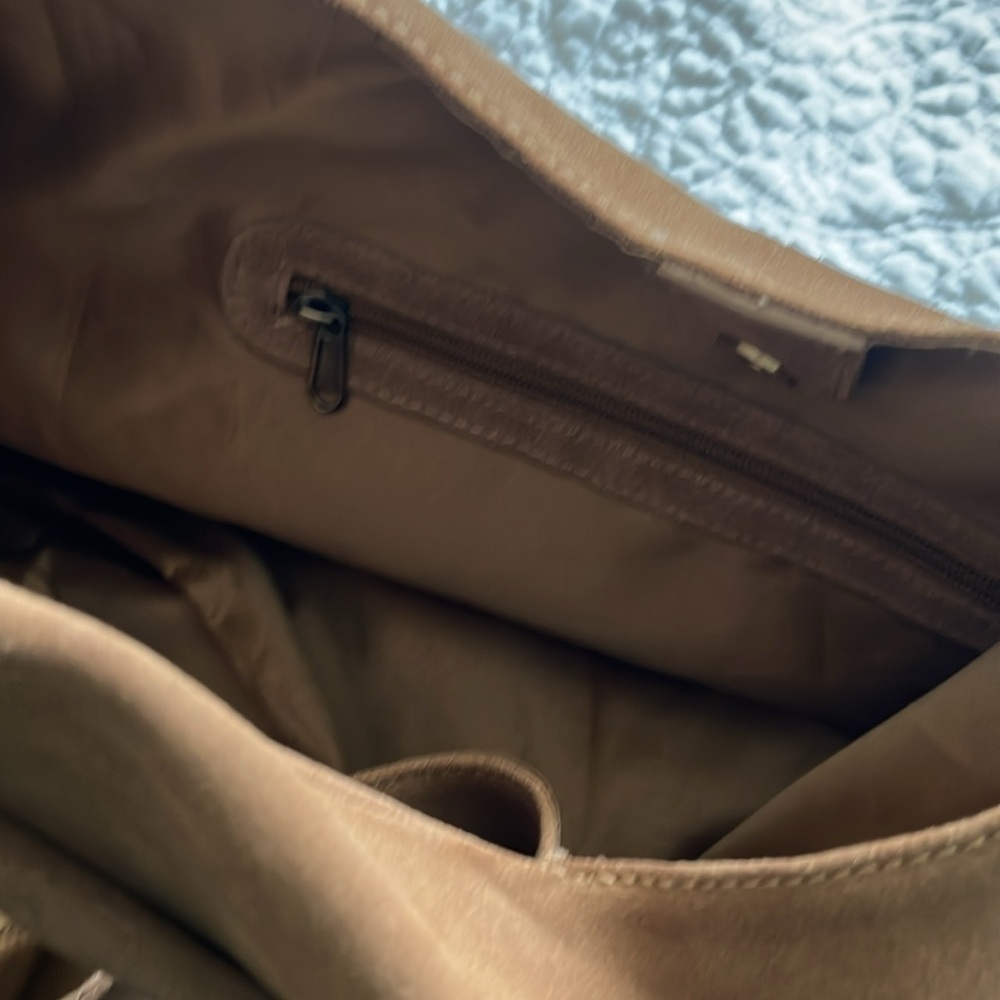 Tan Suede Shoulder Bag - Picture 7 of 12